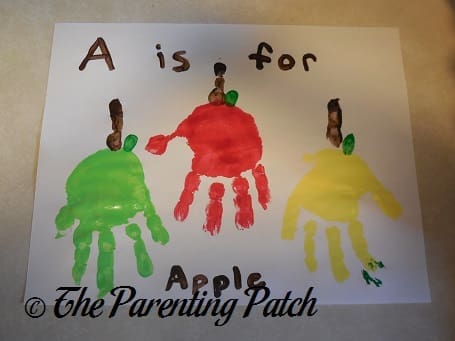 A Is for Apple Handprint Craft | Parenting Patch