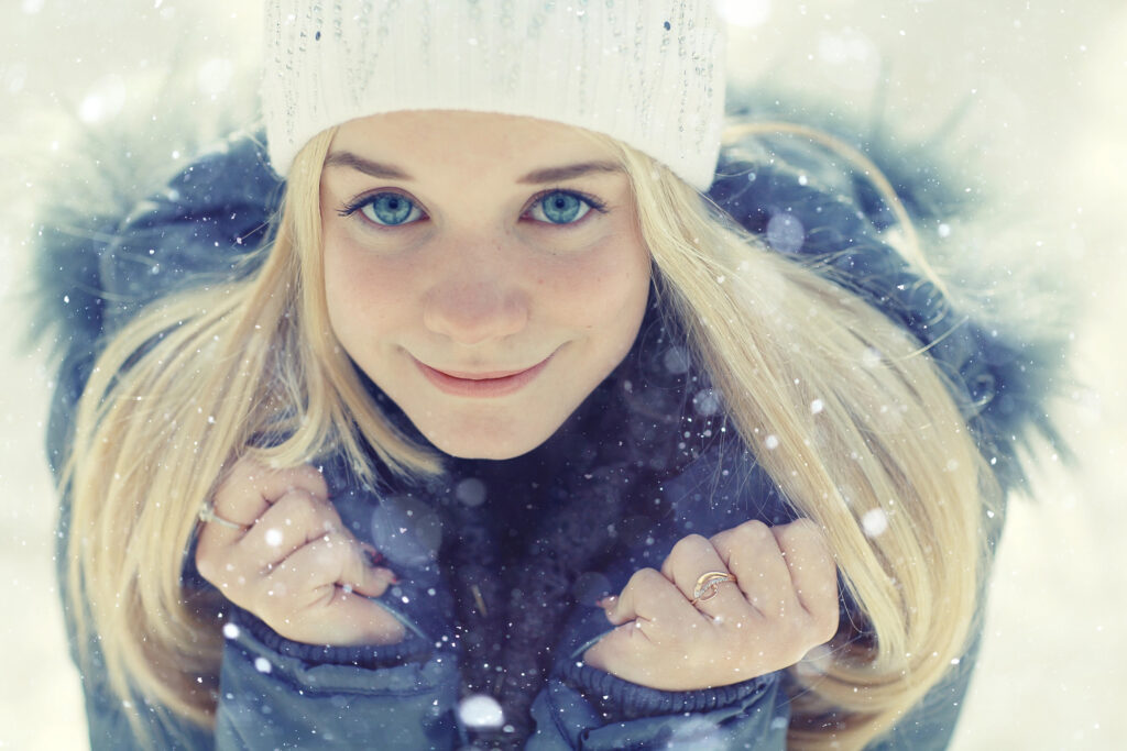 Teen girl in winter
