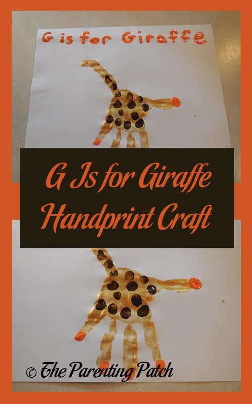 Handprint giraffe on sale