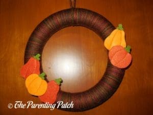 Autumn Pumpkin Yarn Wreath
