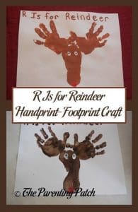 R Is for Reindeer Handprint-Footprint Craft