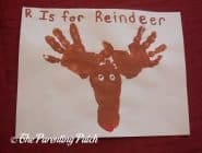 R Is for Reindeer Handprint-Footprint Craft