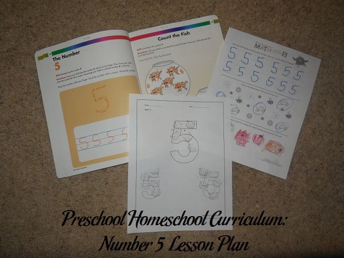 Preschool Homeschool Curriculum Number 5 Lesson Plan Parenting Patch