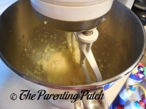 Mixing the Butter, Eggs, and Milk for the Butter Cake Crinkles