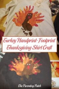 Turkey Handprint-Footprint Thanksgiving Shirt Craft