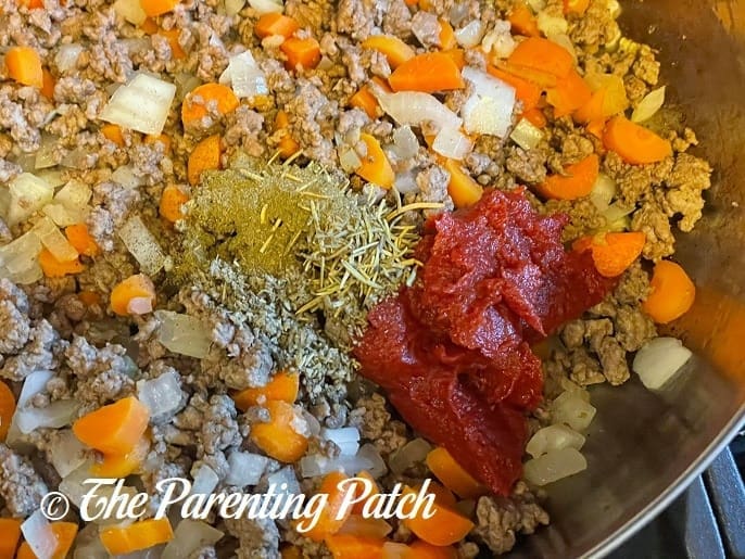 Tomato Paste and Seasonings for Sweet Potato Shepherd's Pie