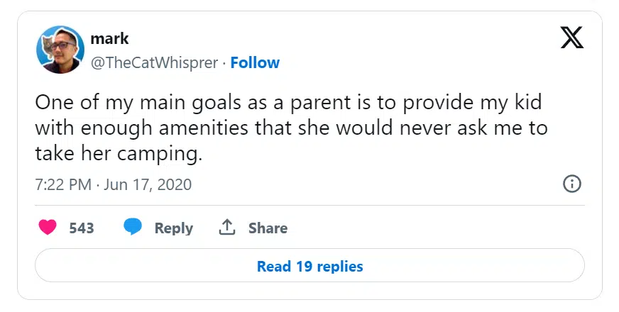 Camping with Kids - Tweet