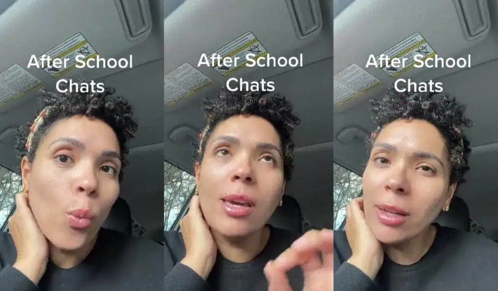 Tiktoker themotherhoodkit explains how to get more complete answers from your kids about their school day.