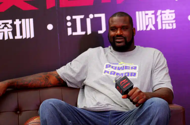 Former American professional basketball player, Shaquille ONeal, nicknamed Shaq, attends a promotional event on his China tour in Nanning, southwest Chinas Guangxi province, 19 October 2011.