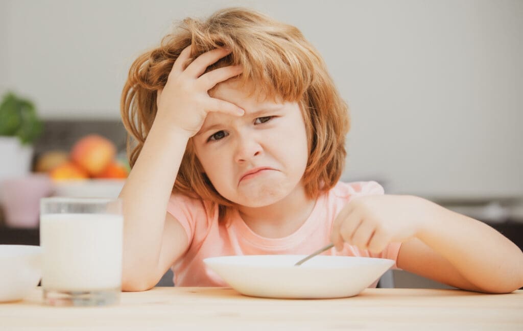 Kid reluctant to finish meal