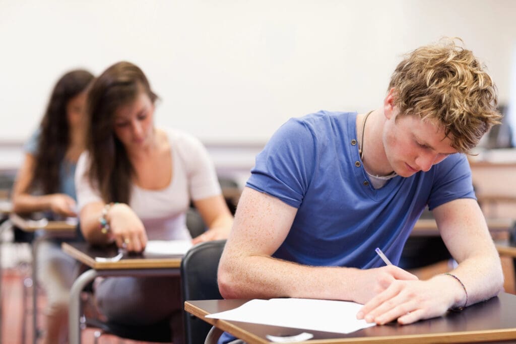 Students having a test