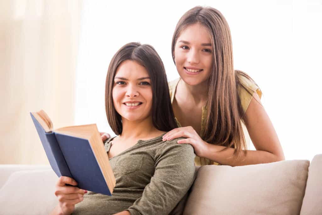 Daughter and mother with close trusting relationship