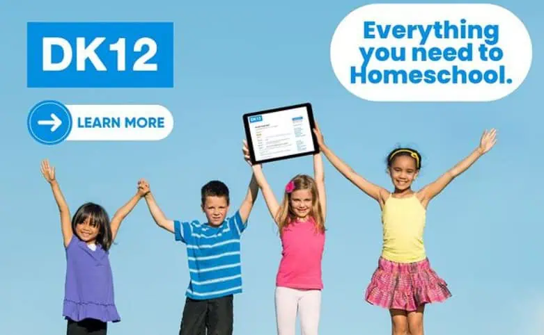 Image advertises Discovery K12 homeschool curriculum