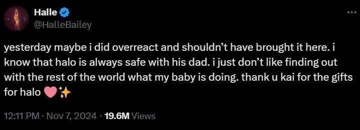 yesterday maybe i did overreact and shouldn’t have brought it here. i know that halo is always safe with his dad. i just don’t like finding out with the rest of the world what my baby is doing. thank u kai for the gifts for halo 🩷✨

