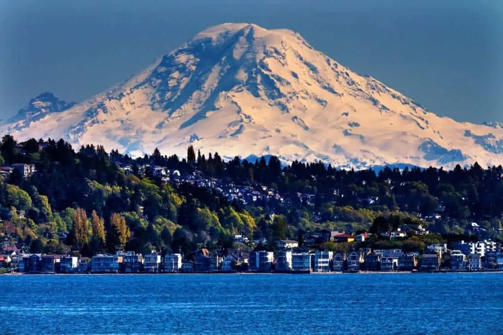 Mount Rainier Puget Sound North Seattle Snow Mountain Washington