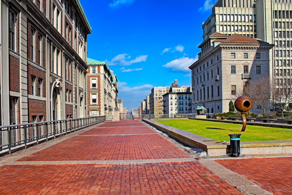 Columbia University in New York City at blue sky