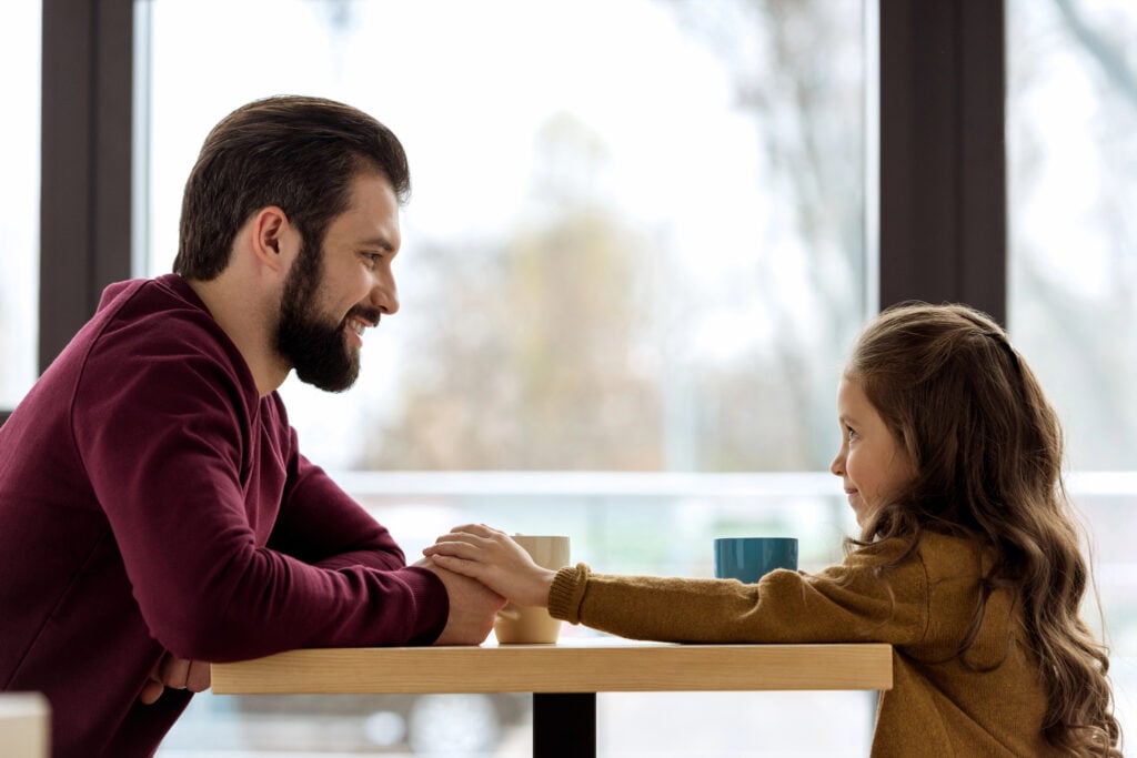 A dad and daughter connect emotionally