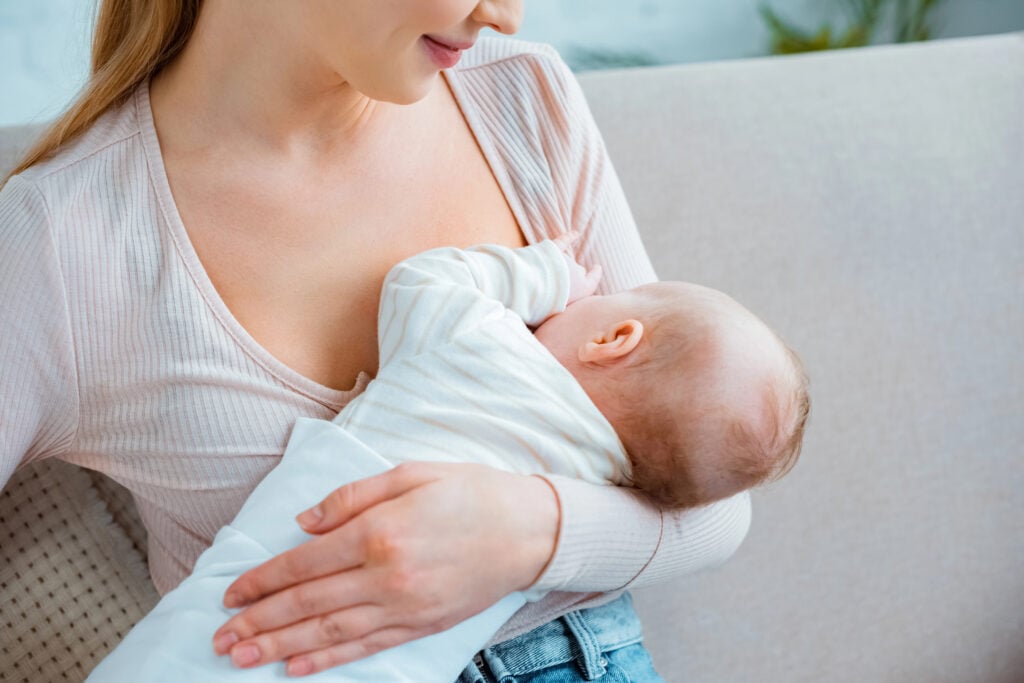 Mom nursing baby