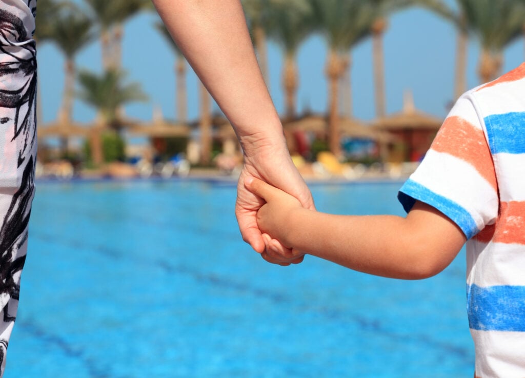 Mother and son on vacation
