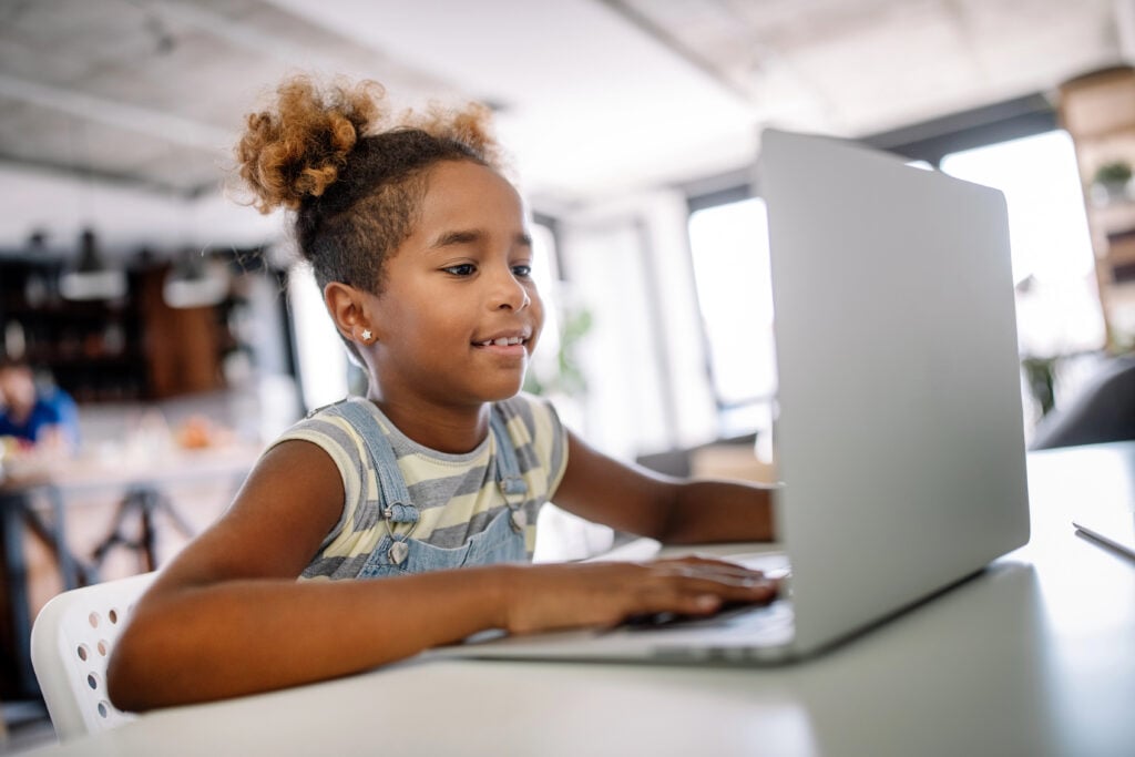 Child using the internet