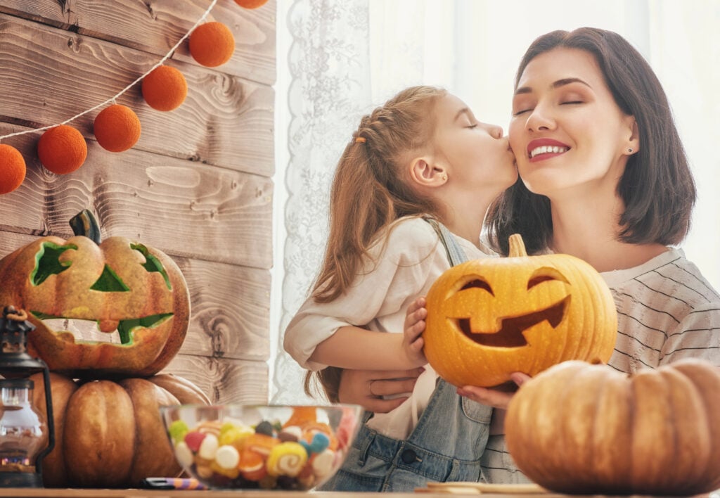 Halloween preparations with mom