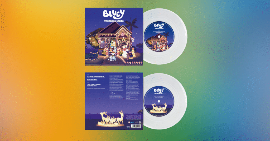 Bluey Verandah Santa White Vinyl