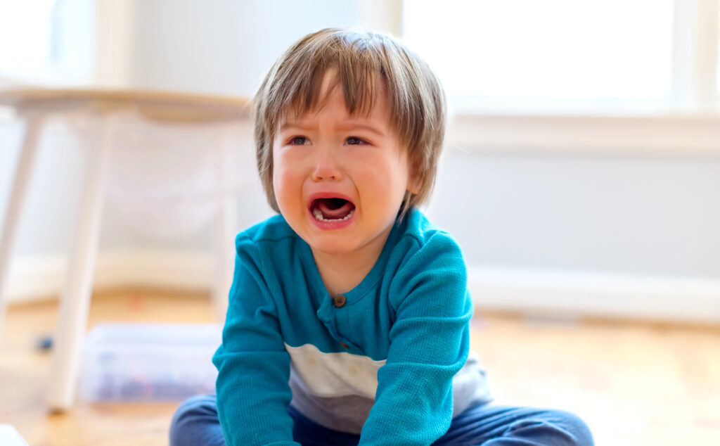 Crying toddler boy