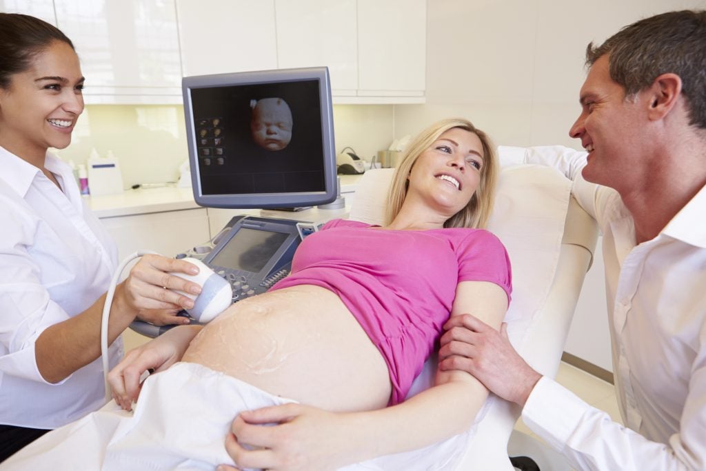 Pregnant Having 4D Ultrasound Scan