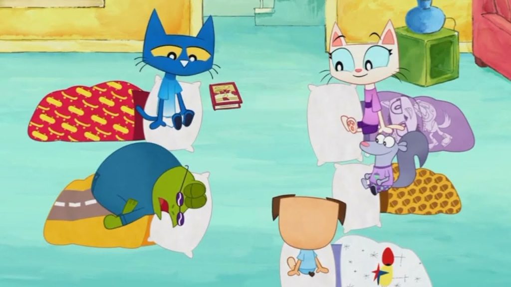 Bedtime Blues From Pete The Cat (Season 1, Episode 5b) - Children's Cartoons About Sleepovers