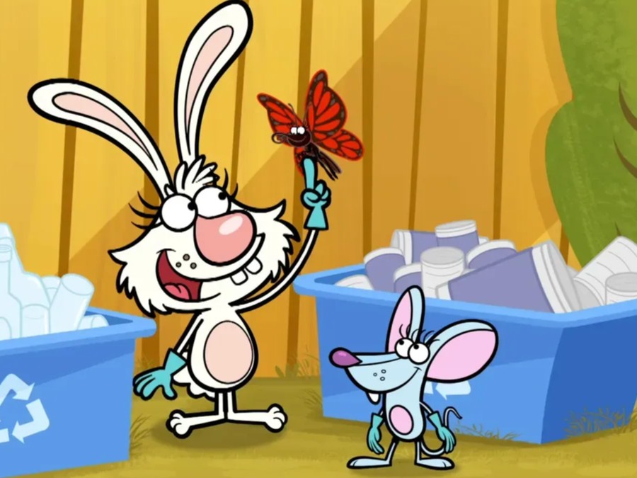 Nature Cat-Earth Day Today-Daisy Squeaks and a Red Butterfly