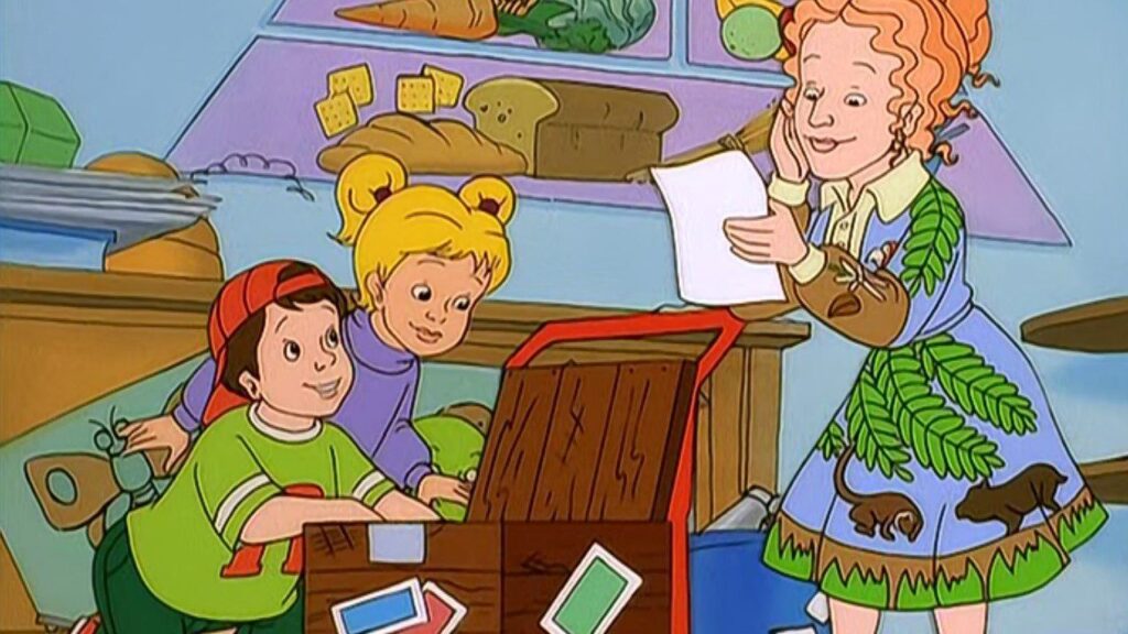 The Magic School Bus-In the Rainforest-Ms Frizzle Unpacking Cocoa Tree Present