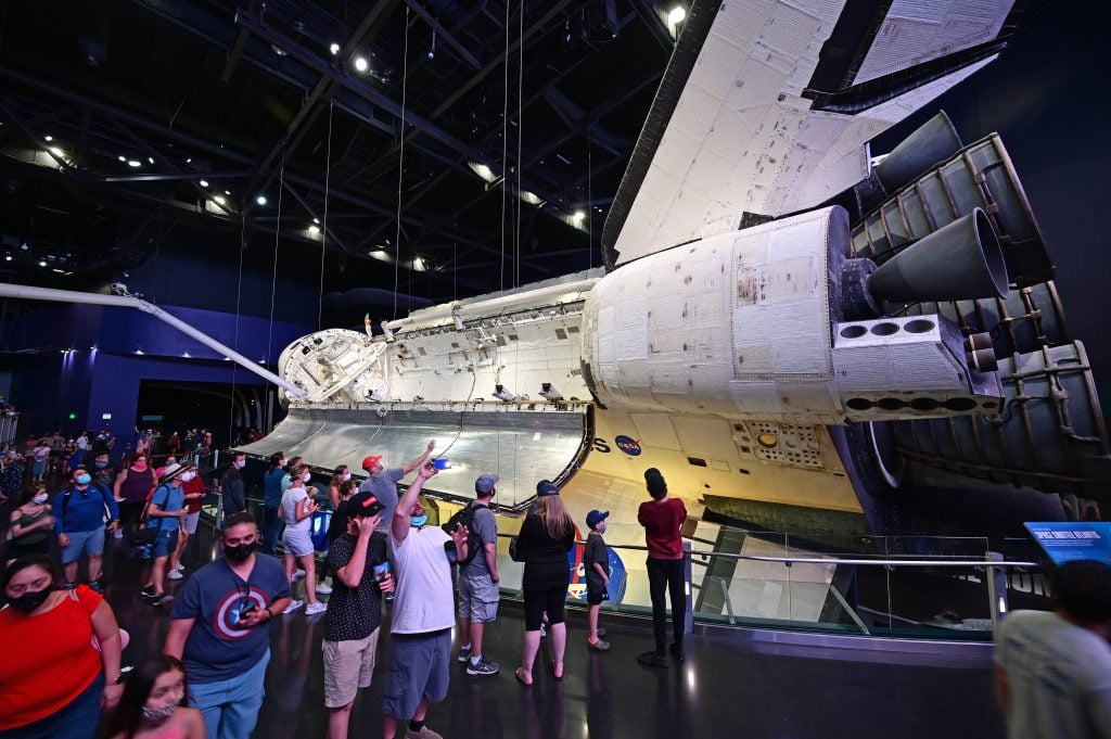 Shuttle Atantis display and museum at Kennedy Space Center, Florida.