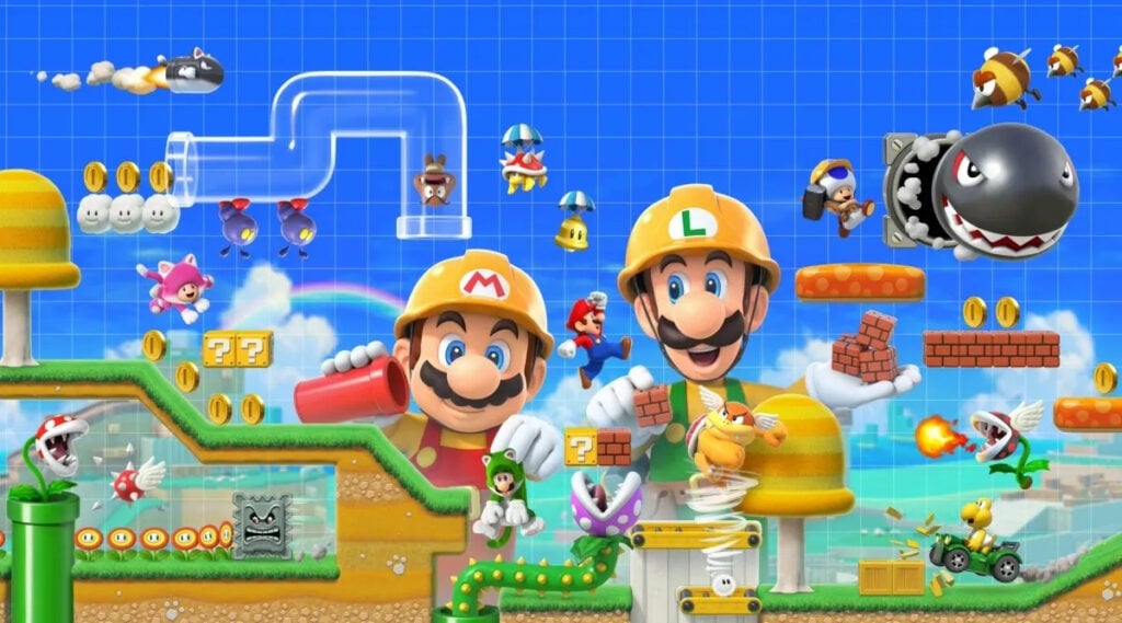 Mario and Luigi in Super Mario Maker 2