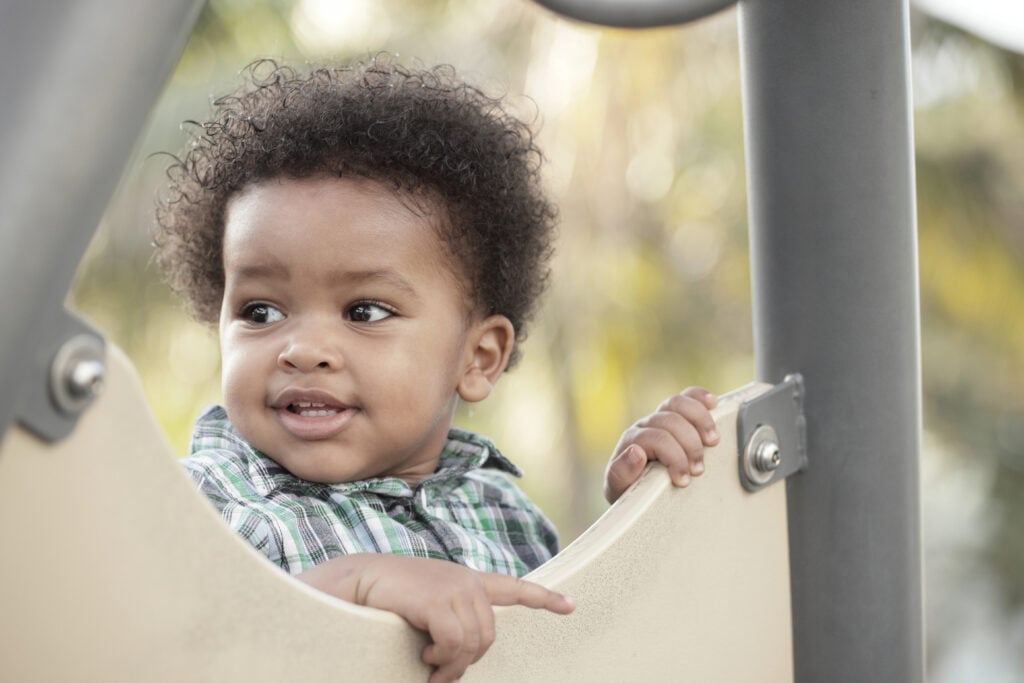 Cute young child in a playground