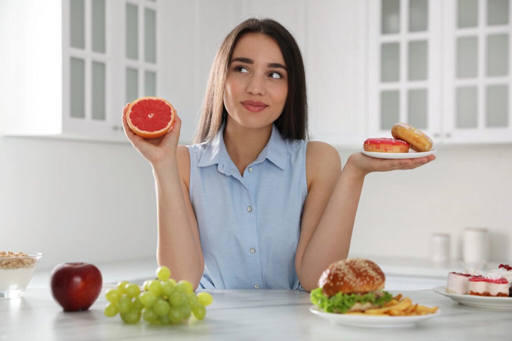 woman using willpower with food choices
