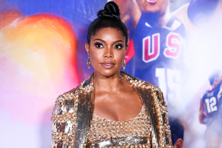 American actress Gabrielle Union wearing Valentino arrives at the Los Angeles Special Screening Of Netflix's 'The Redeem Team' held at the Netflix Tudum Theater on September 22, 2022 in Hollywood, Los Angeles, California, United States.