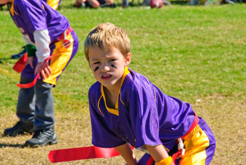 Youth flag football player