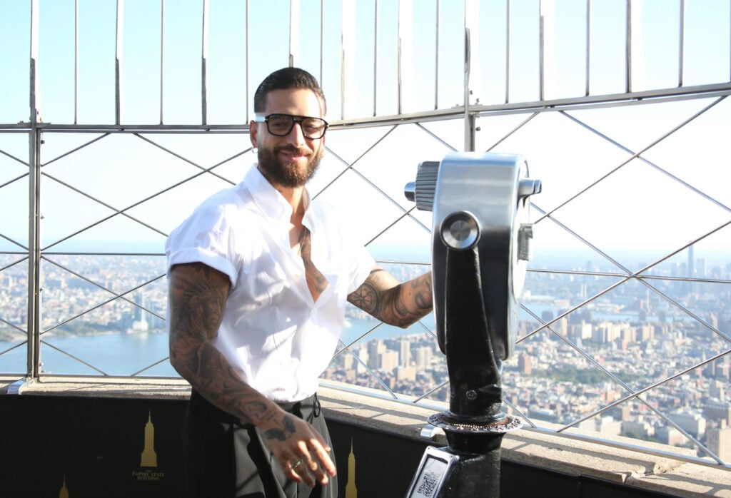 Maluma Visits the Empire State Building for Special Lighting and Performance, in Partnership with BOSS Fragrances. October 3, 2025, New York, USA: Maluma, a Colombian singer-songwriter, rapper. (niyi fote\thenews2)