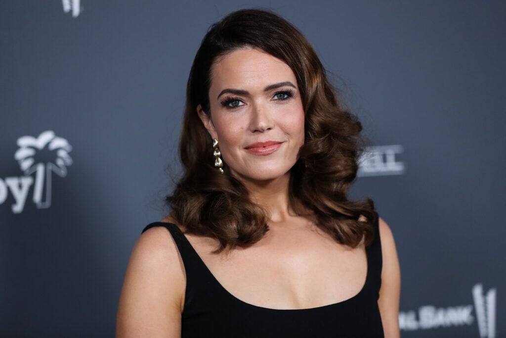 Actress/singer Mandy Moore arrives at the Baby2Baby 10-Year Gala 2021 held at the Pacific Design Center on November 13, 2021 in West Hollywood, Los Angeles, California, United States.