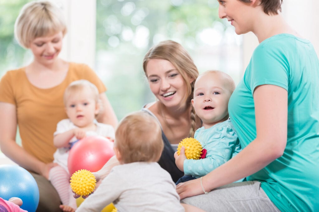 Young women in child group
