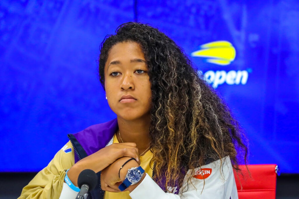NEW YORK - SEPTEMBER 2, 2019: Grand Slam Champion Naomi Osaka of Japan during press conference after her 2019 US Open round of 16 match at Billie Jean King National Tennis Center
