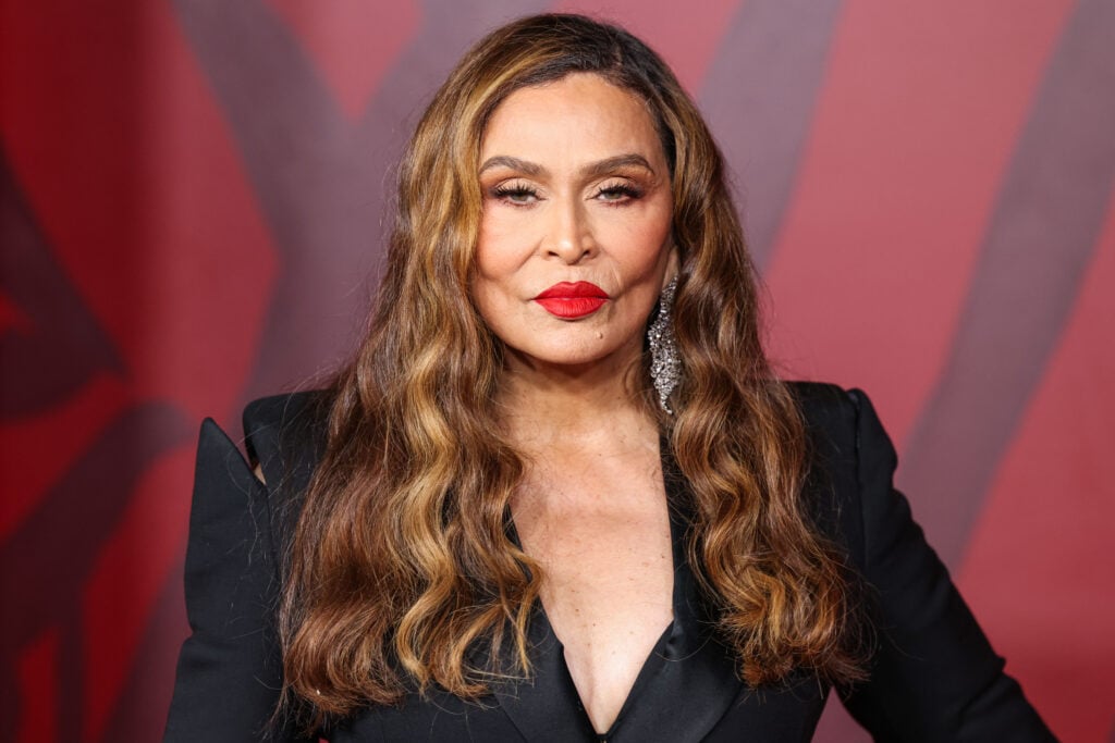 Tina Knowles arrives at the 4th Annual Fifteen Percent Pledge Gala held at Paramount Pictures Studios on February 1, 2025 in Hollywood, Los Angeles, California, United States.