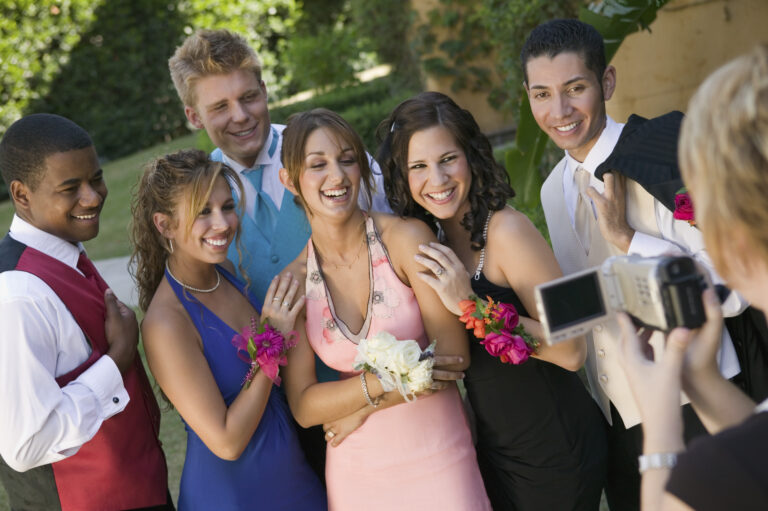 Friends Being Videotaped at School Dance