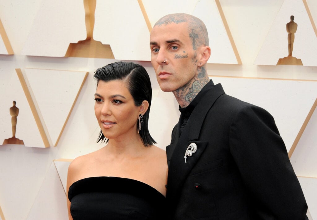 Kourtney Kardashian and Travis Barker at the 94th Annual Academy Awards held at the Dolby Theatre in Los Angeles, USA on March 27, 2022.
