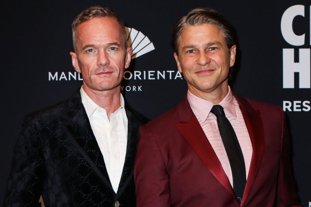 Neil Patrick Harris and husband David Burtka arrive at the City Harvest 2026 Gala: Shaken, Not Stirred held at Cipriani 42nd Street at the Bowery Savings Bank Building on April 21, 2026 in Midtown Manhattan, New York City, New York, United States.