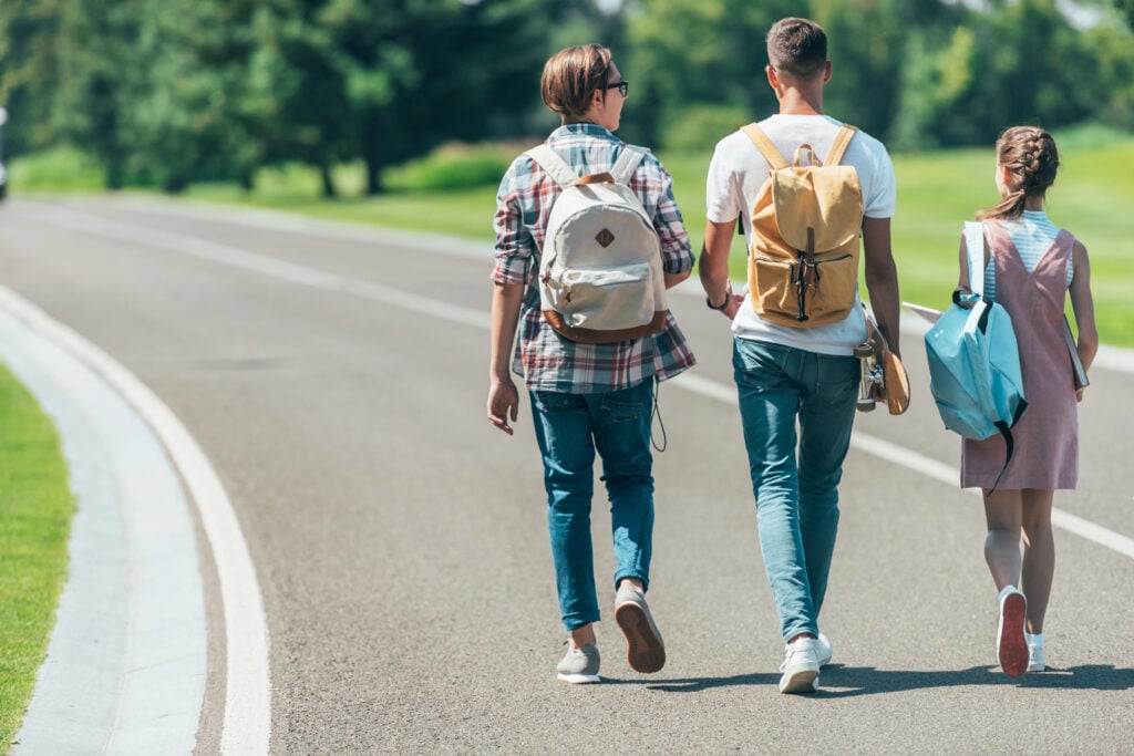 teens walking together