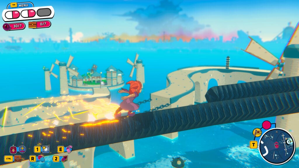 Beebz crossing an island in Demon Tides