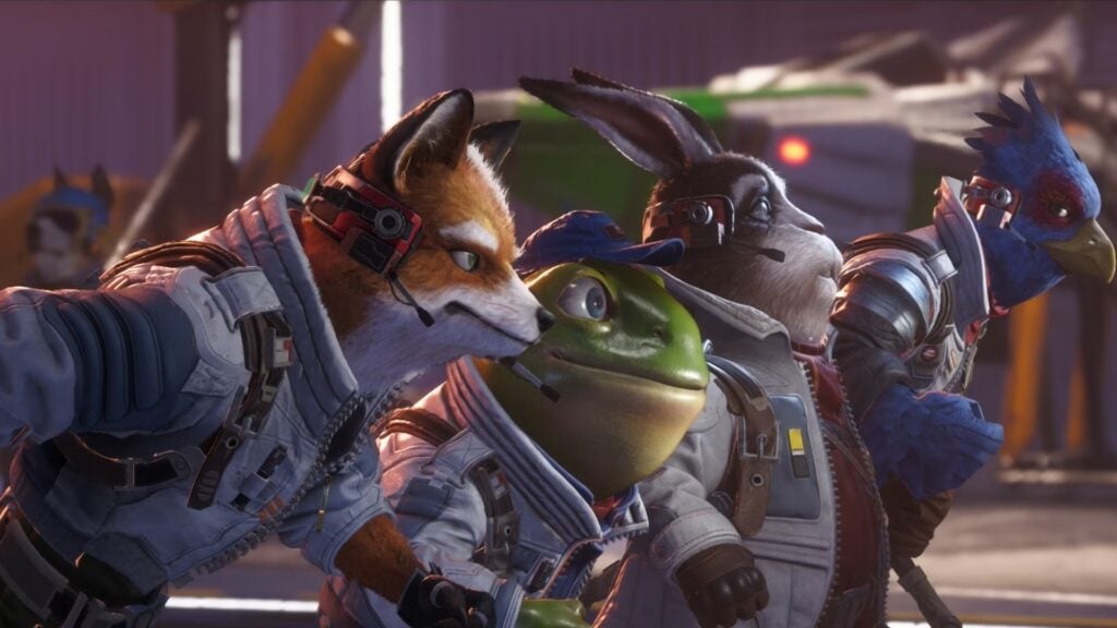 Fox McCloud flying an Arwing in Star Fox